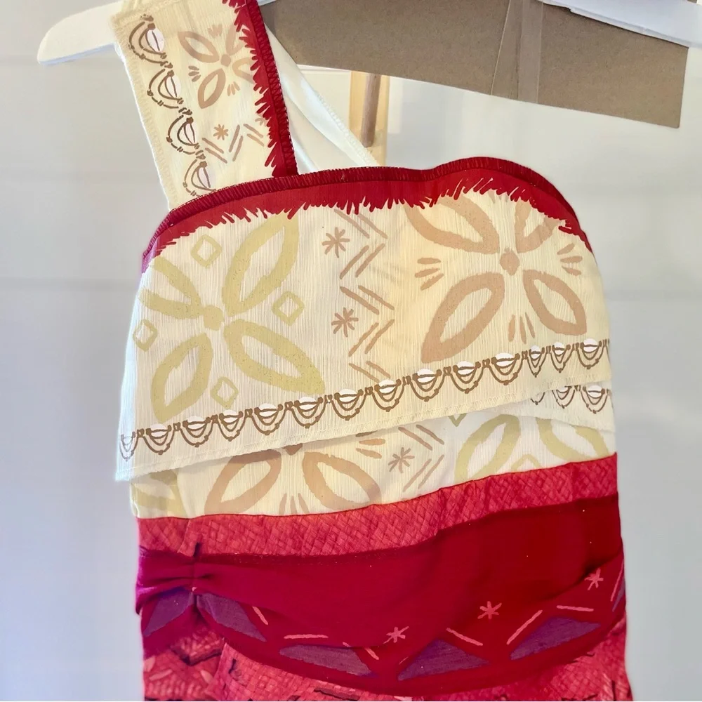 Disney Moana 2 Child Costume Girls Size 4-6X‎ Disguise One Shoulder Dress New